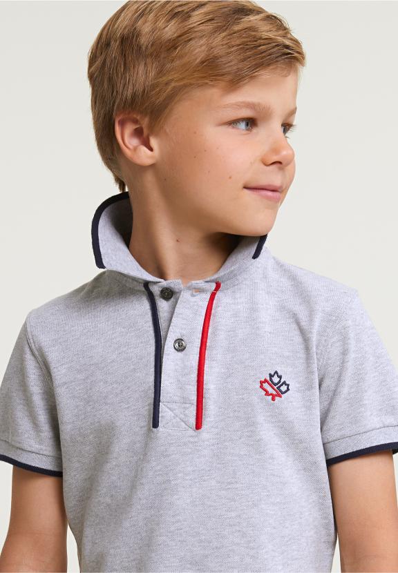 Custom Fit Sporty Stretch Polo Light Grey - Grijs