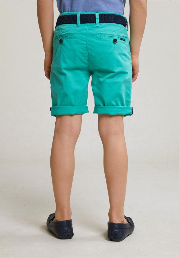 Cotton Basic Chino Short Stretch Moscow Mule - Groen