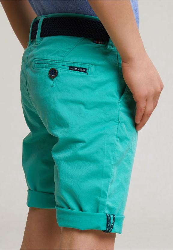 Cotton Basic Chino Short Stretch Moscow Mule - Groen