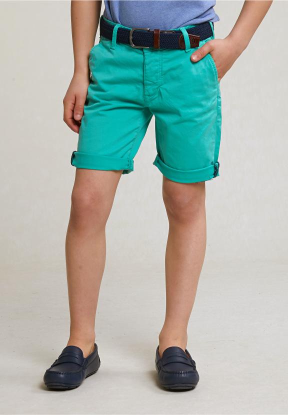 Cotton Basic Chino Short Stretch Moscow Mule - Groen