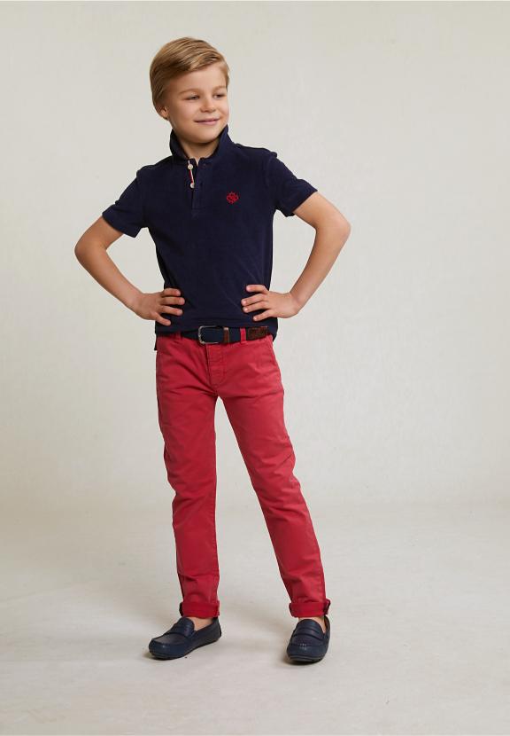 Slim Fit Basic Chino Pants Stretch Bloody Mary - Rood