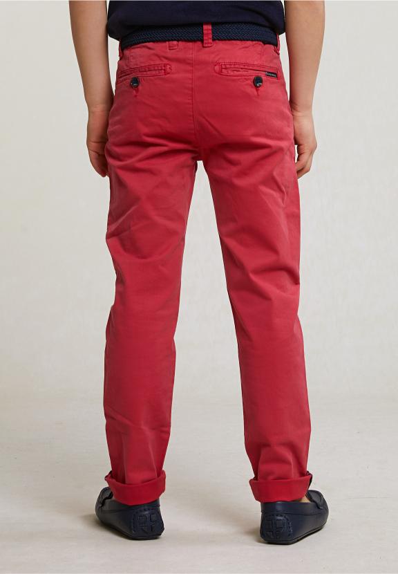 Slim Fit Basic Chino Pants Stretch Bloody Mary - Rood