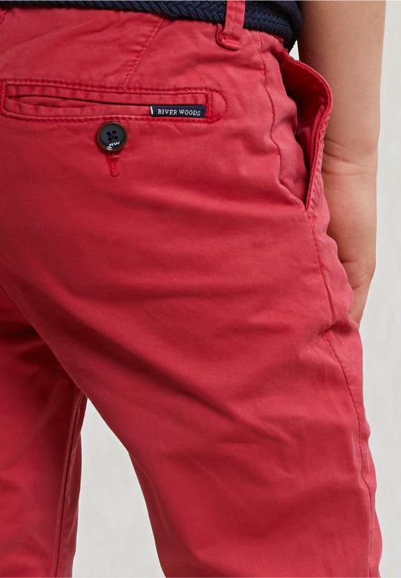 Slim Fit Basic Chino Pants Stretch Bloody Mary - Rood