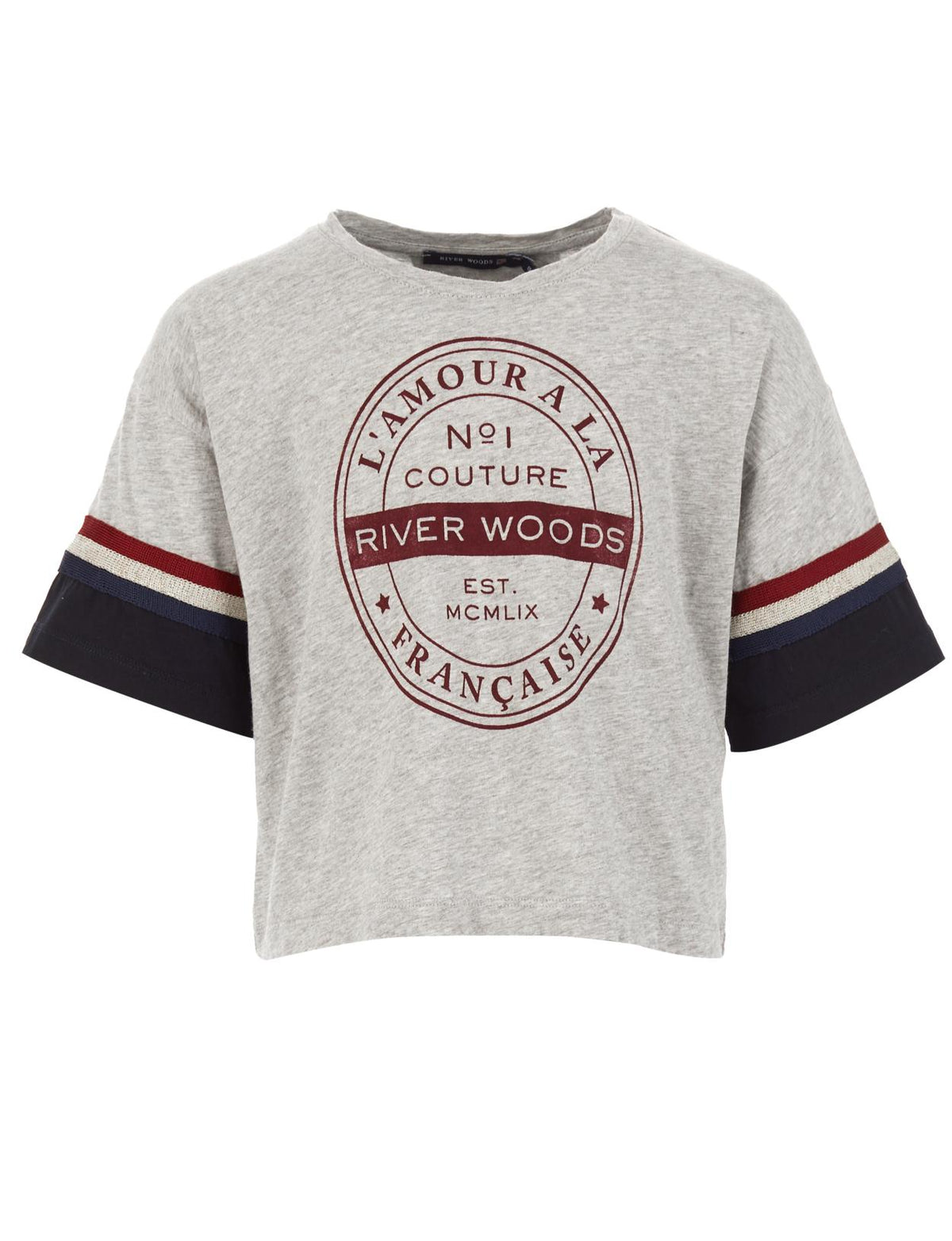 Loose Striped T-Shirt In Grey - Grijs