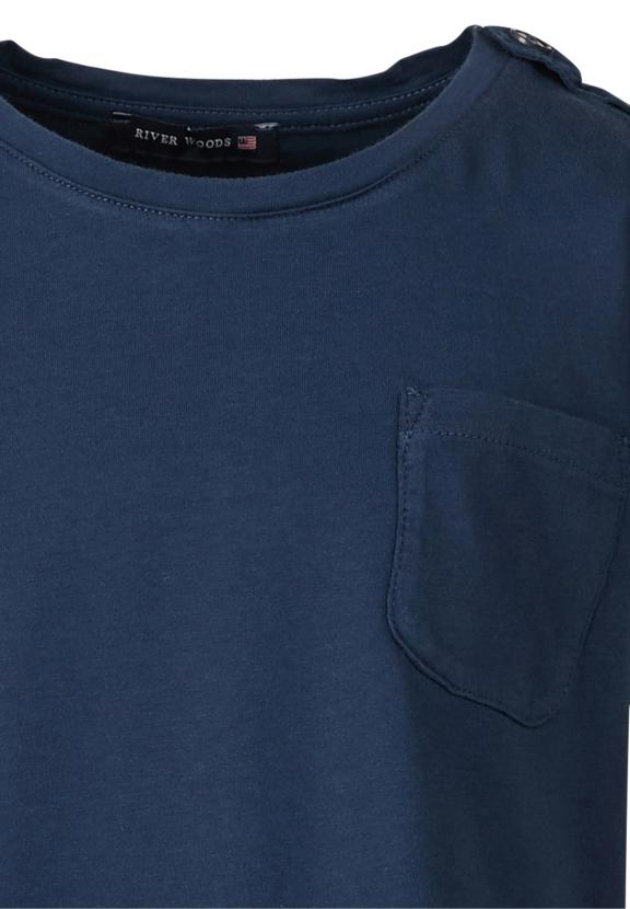 T-Shirt With Chest Pocket - Blue