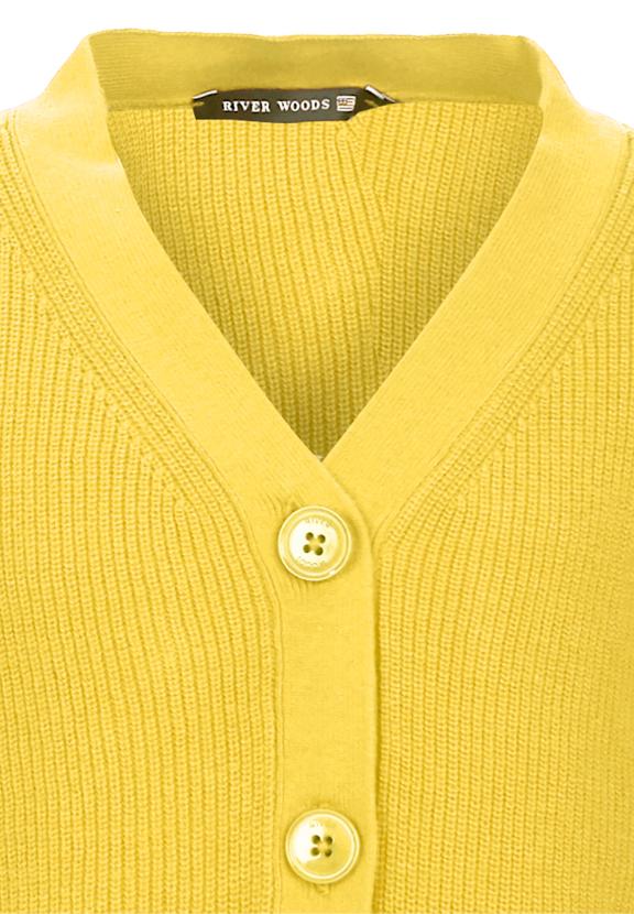 Short Yellow V-Neck Cardigan - Yellow