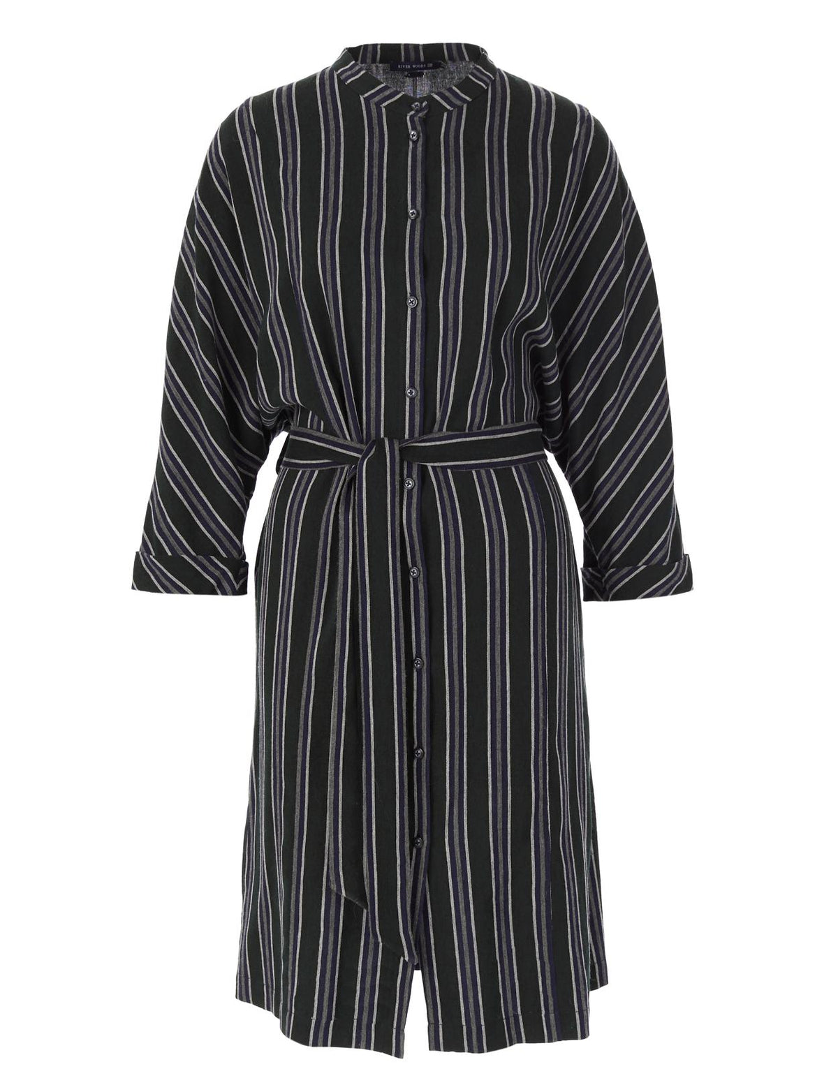 Kimono Sleeve Shirt Dress In Green - Groen