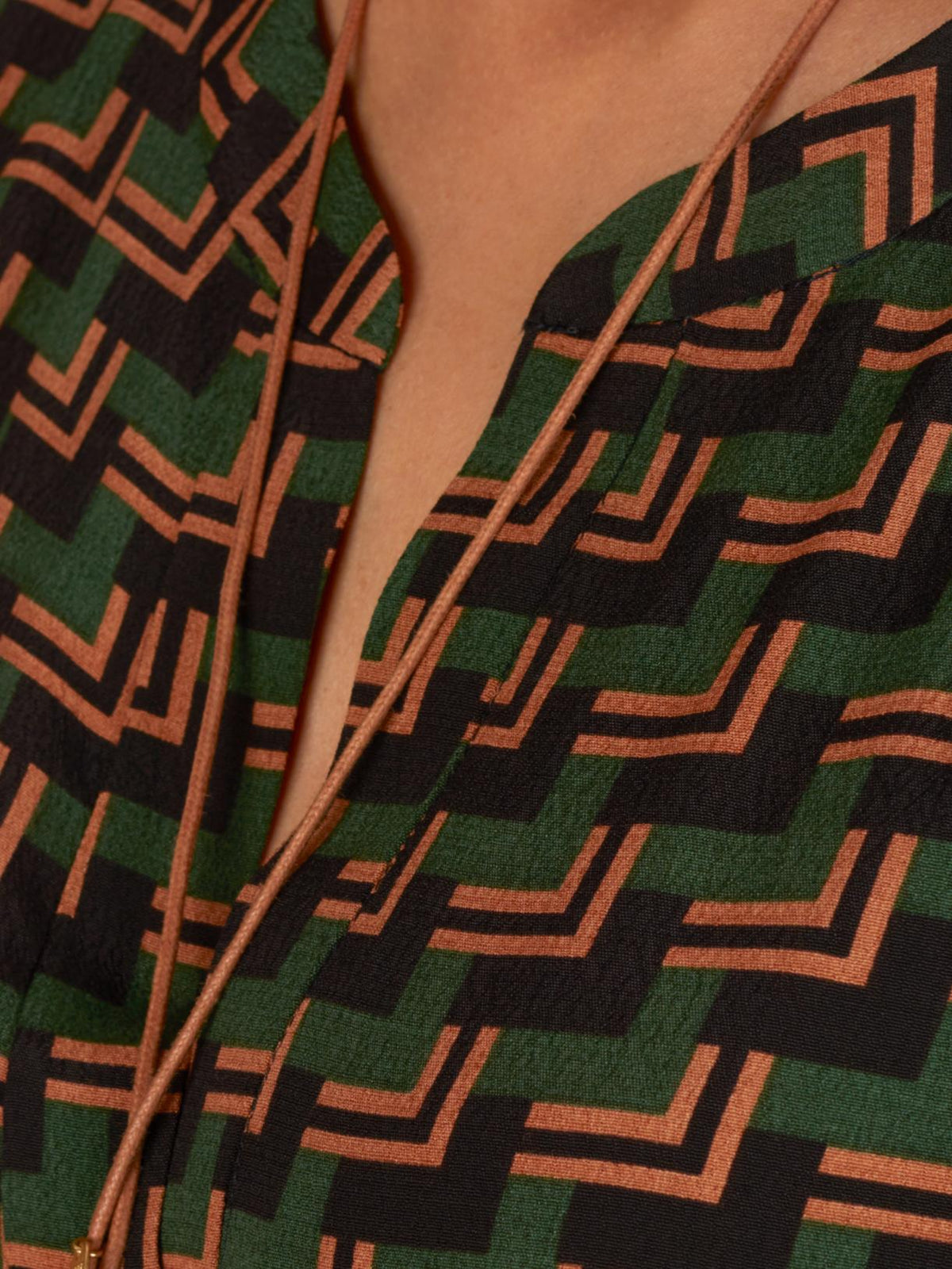 Printed Viscose Dress In Green - Vert