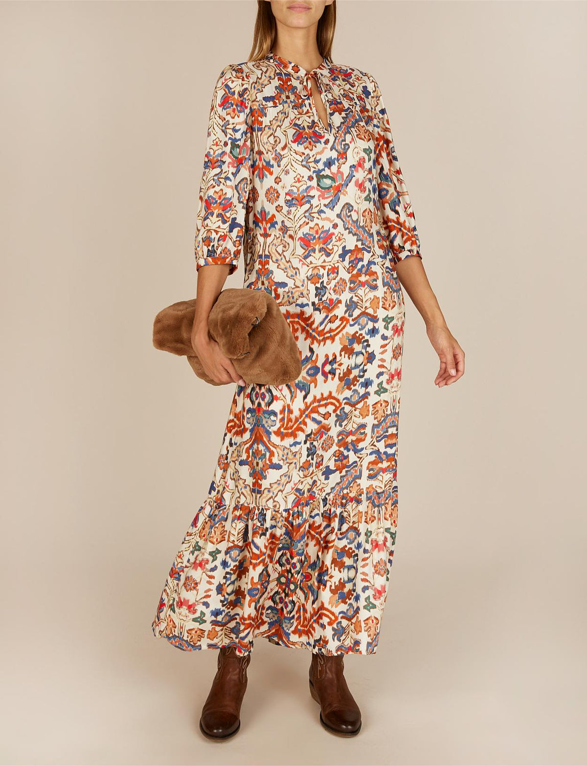 Viscose Dress In Multi - Meervoudig