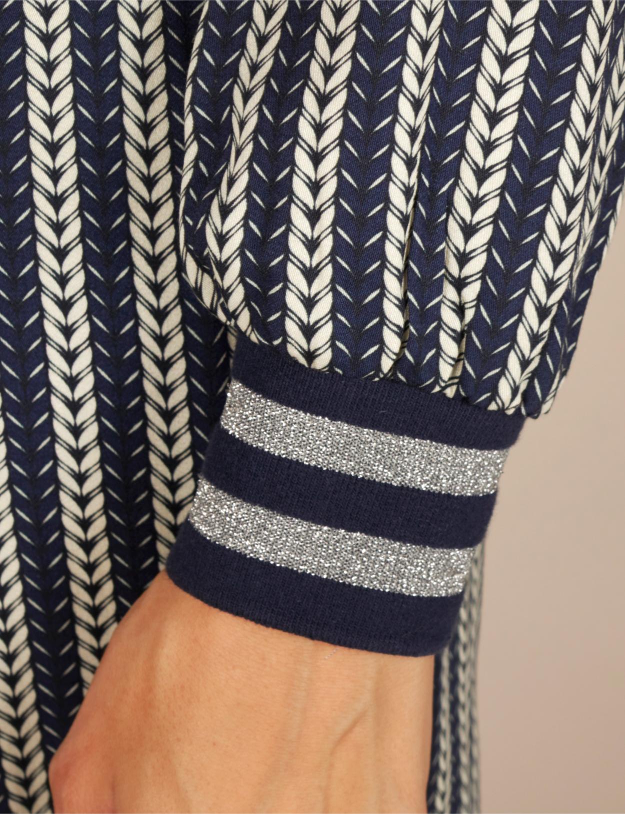 Viscose Dress With Belt In Blue - Blauw