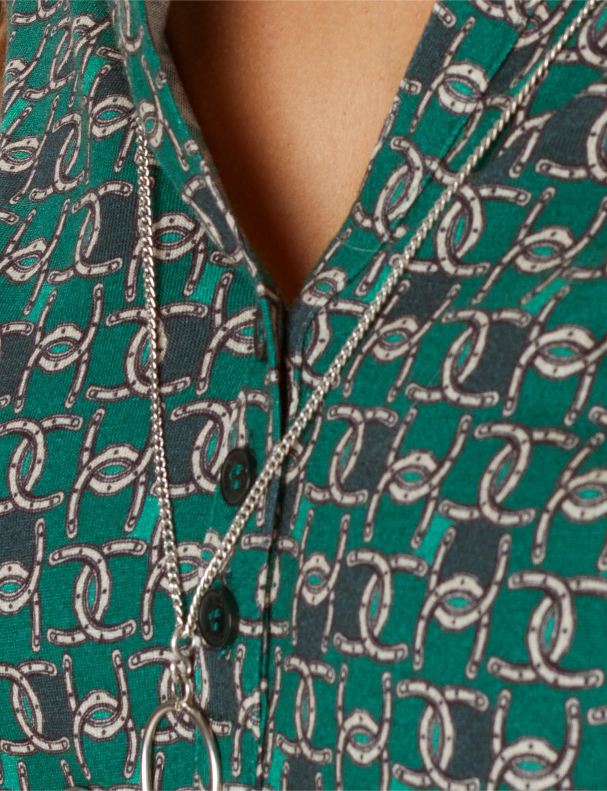 Long Sleeve Polo T-Shirt In Green - Groen