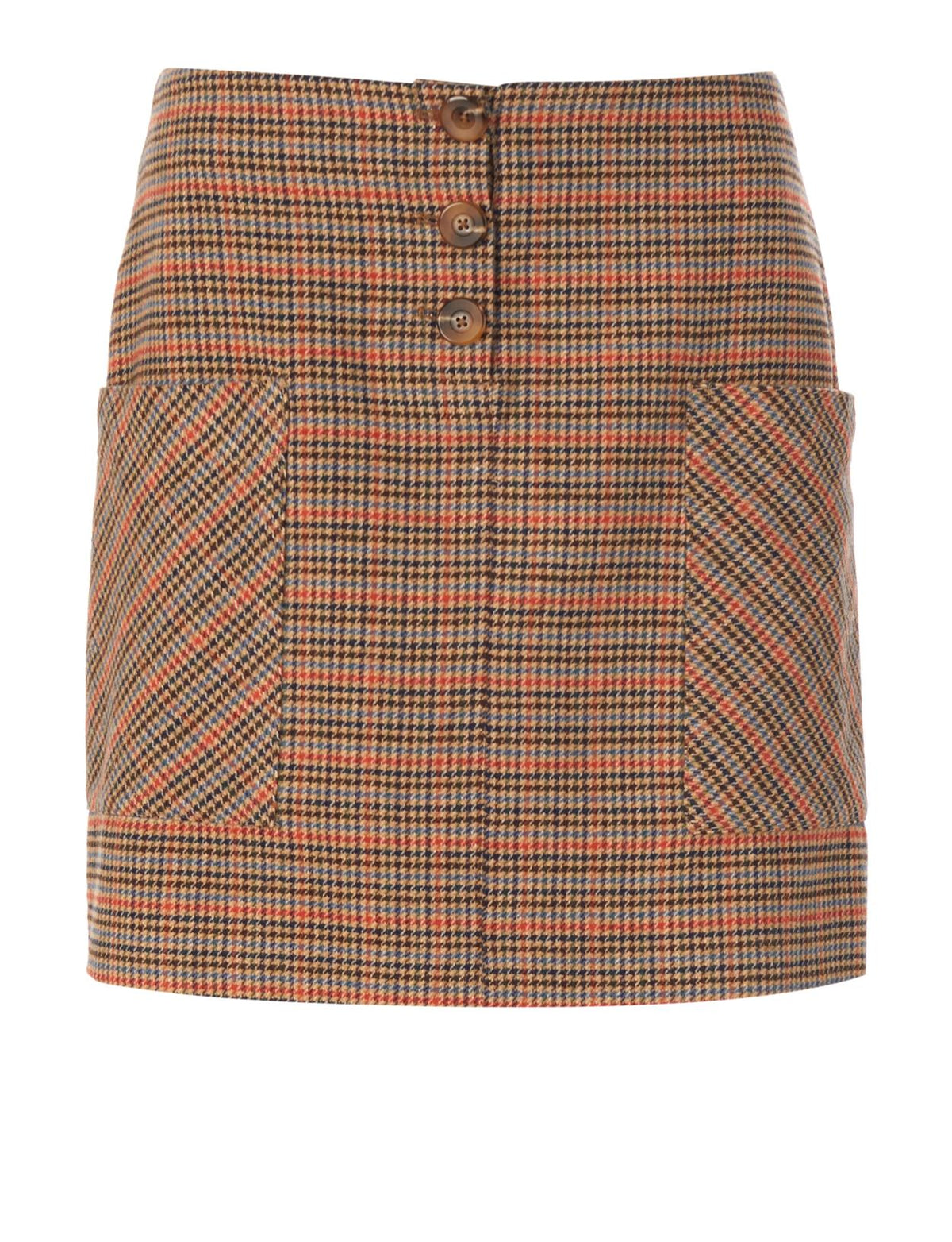 Skirt With Large Pockets In Blue - Bleu