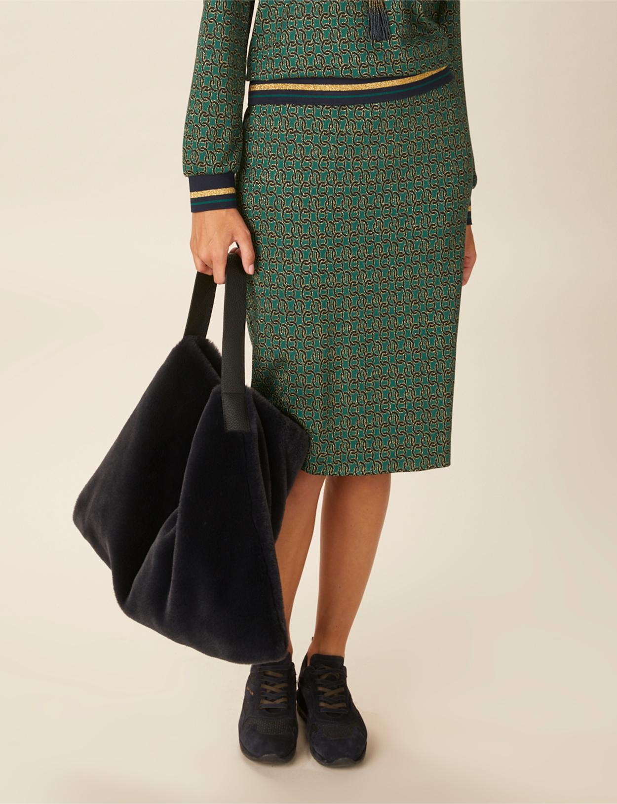 Skirt With Glitter Details In Green - Vert