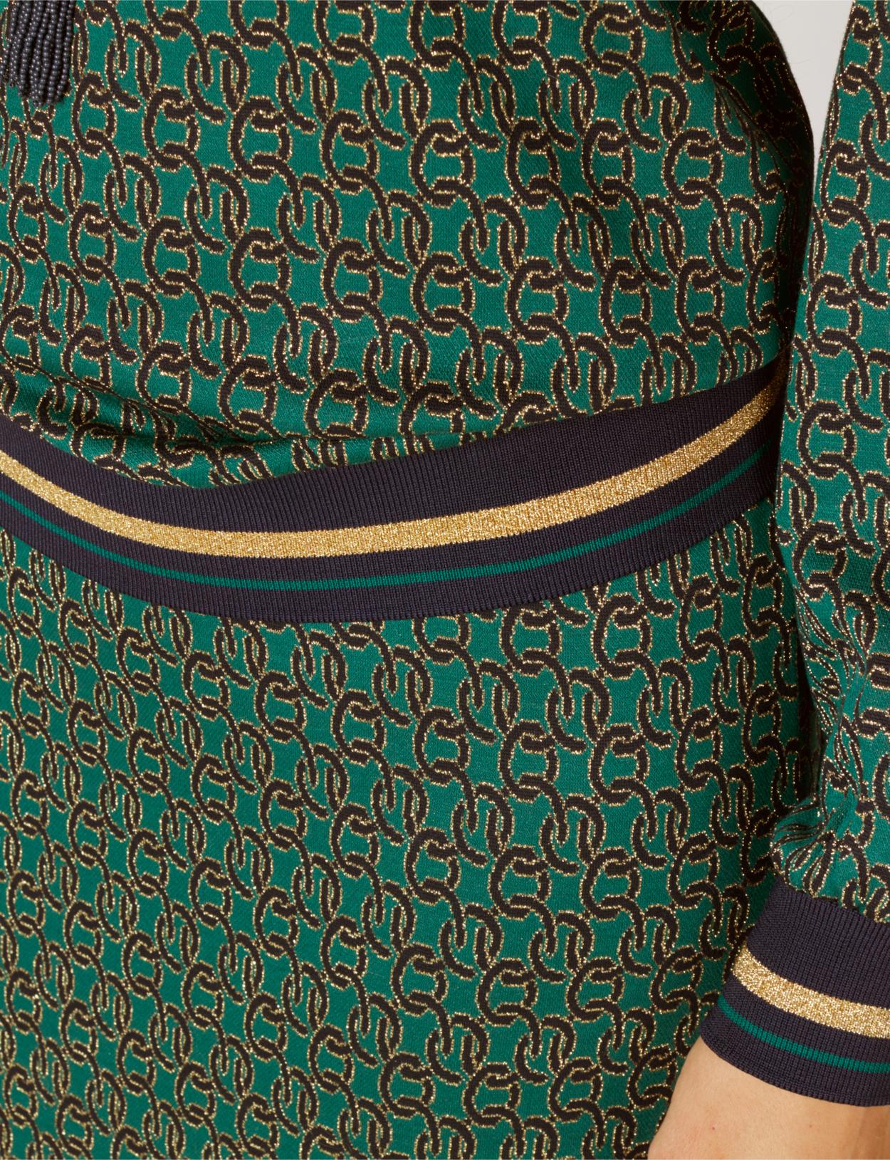Skirt With Glitter Details In Green - Groen