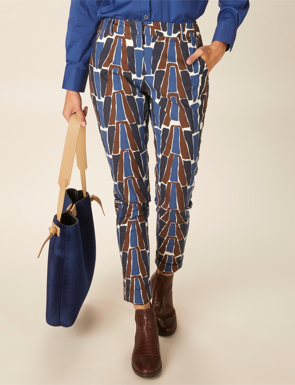 Cotton Chino Pants In Blue - Bleu