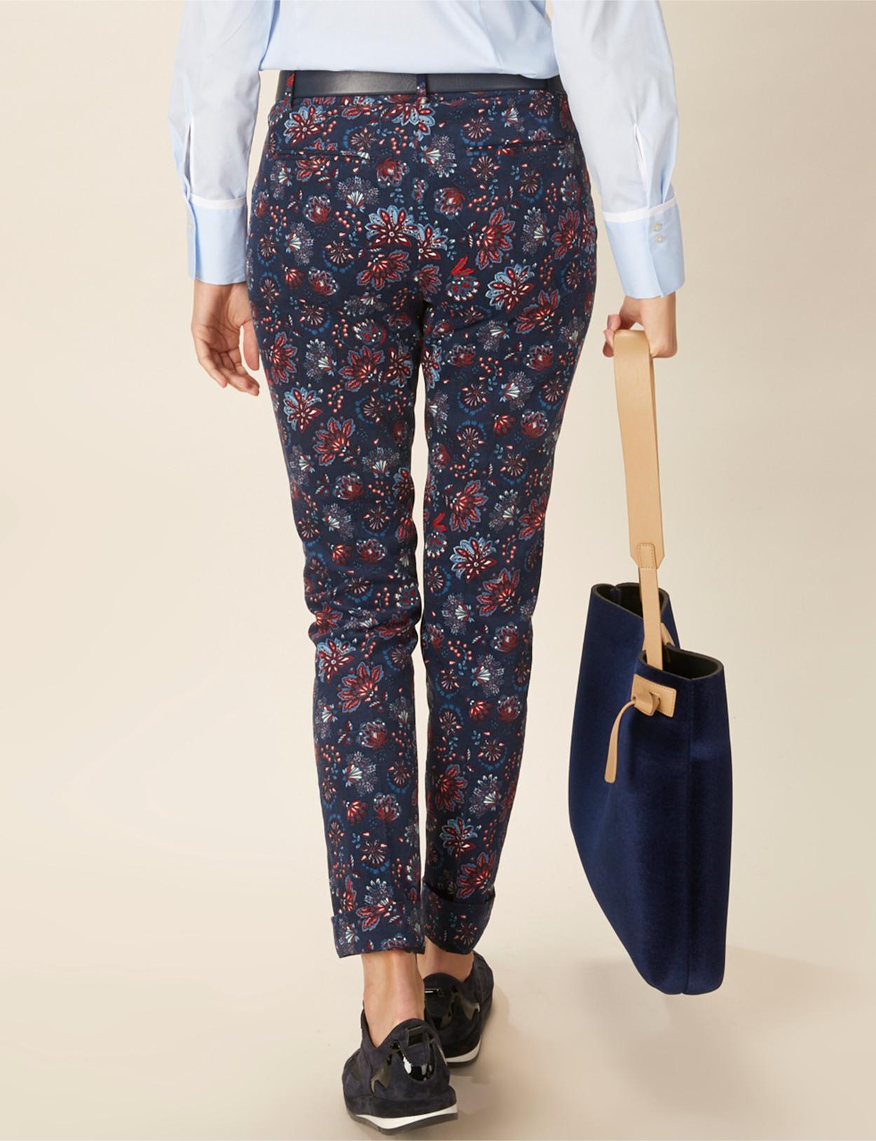 Cotton Chino Pants In Blue - Blauw
