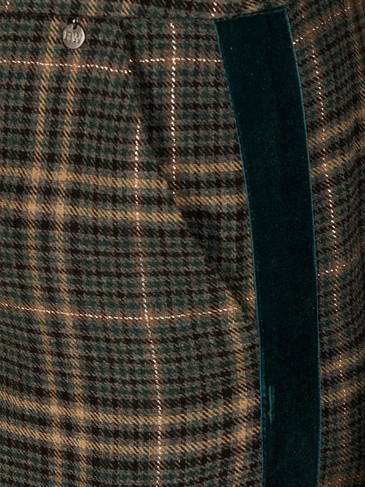 Wide Checkered Pants In Green - Groen