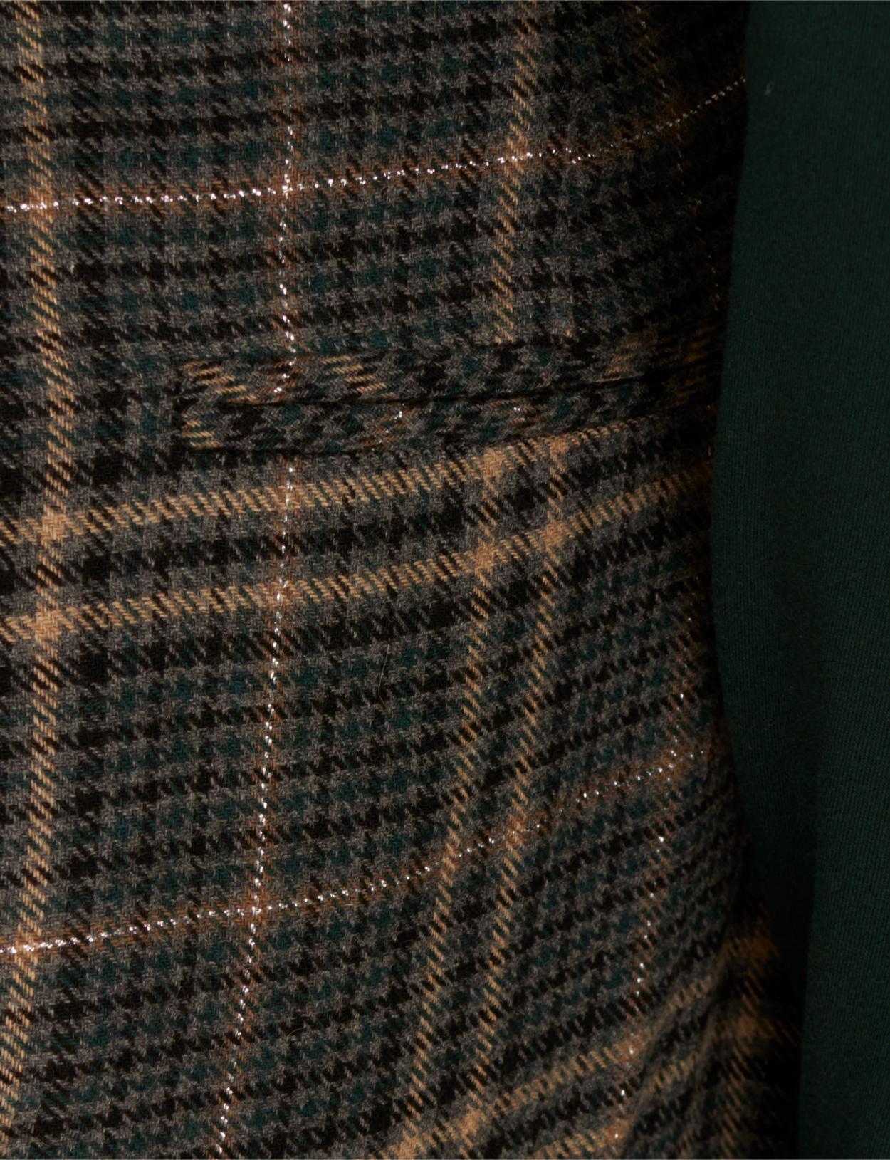 Wide Checkered Pants In Green - Groen