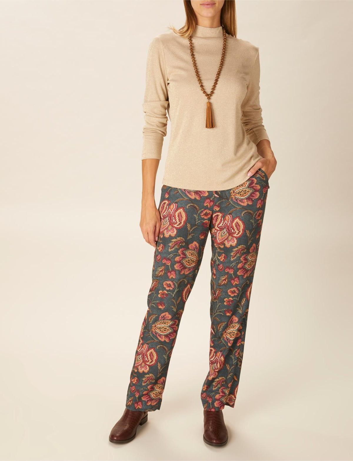 Viscose Pants In Green - Groen