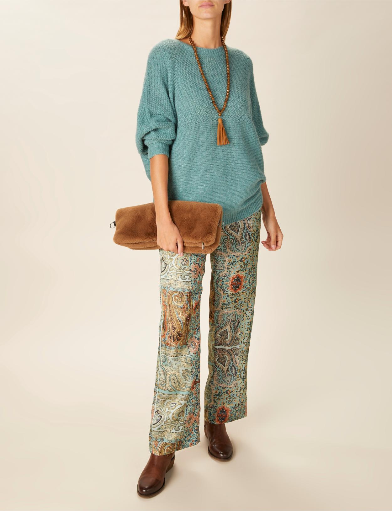 Straight Viscose Pants In Multi - Multi