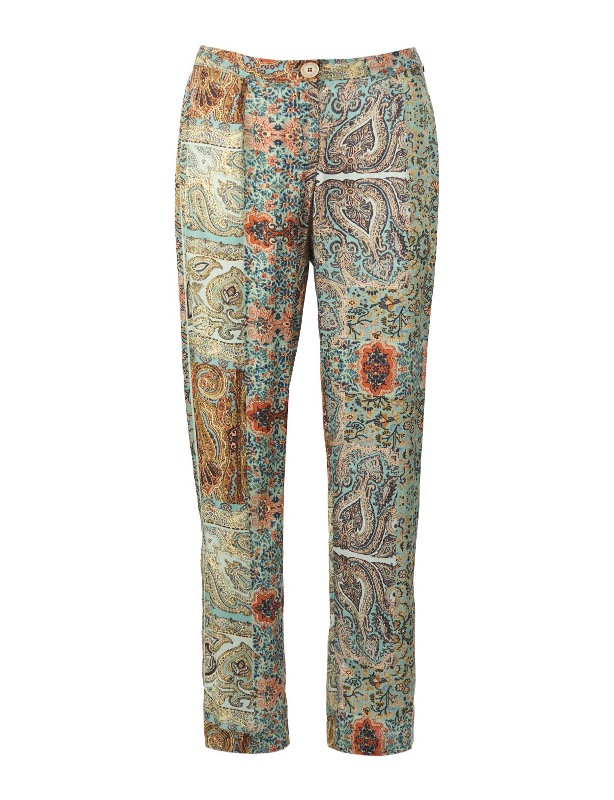 Straight Viscose Pants In Multi - Meervoudig