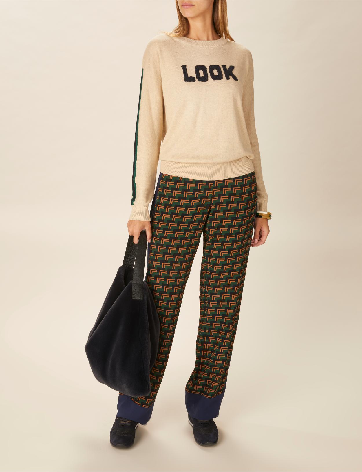 Straight Viscose Pants In Green - Groen