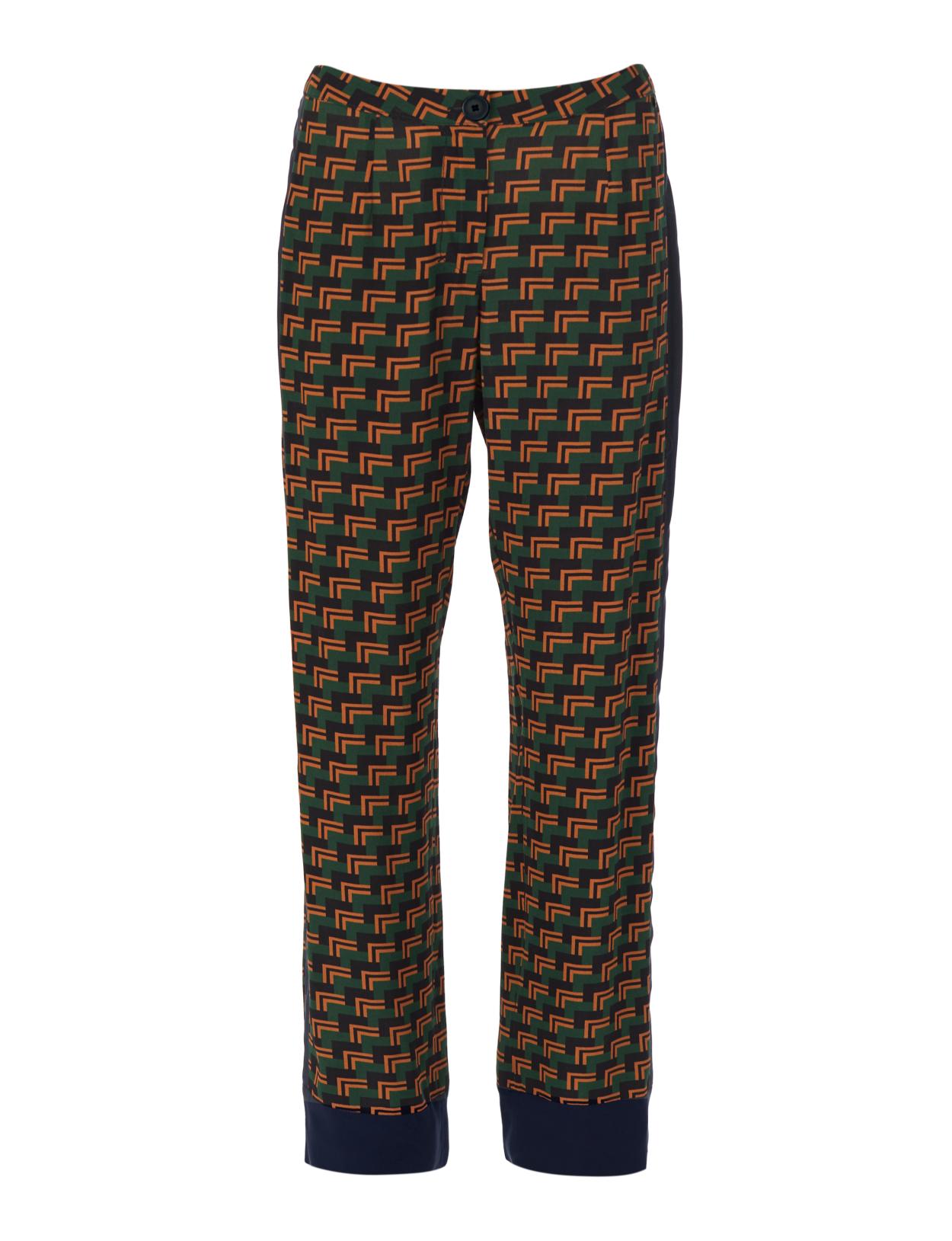 Straight Viscose Pants In Green - Groen