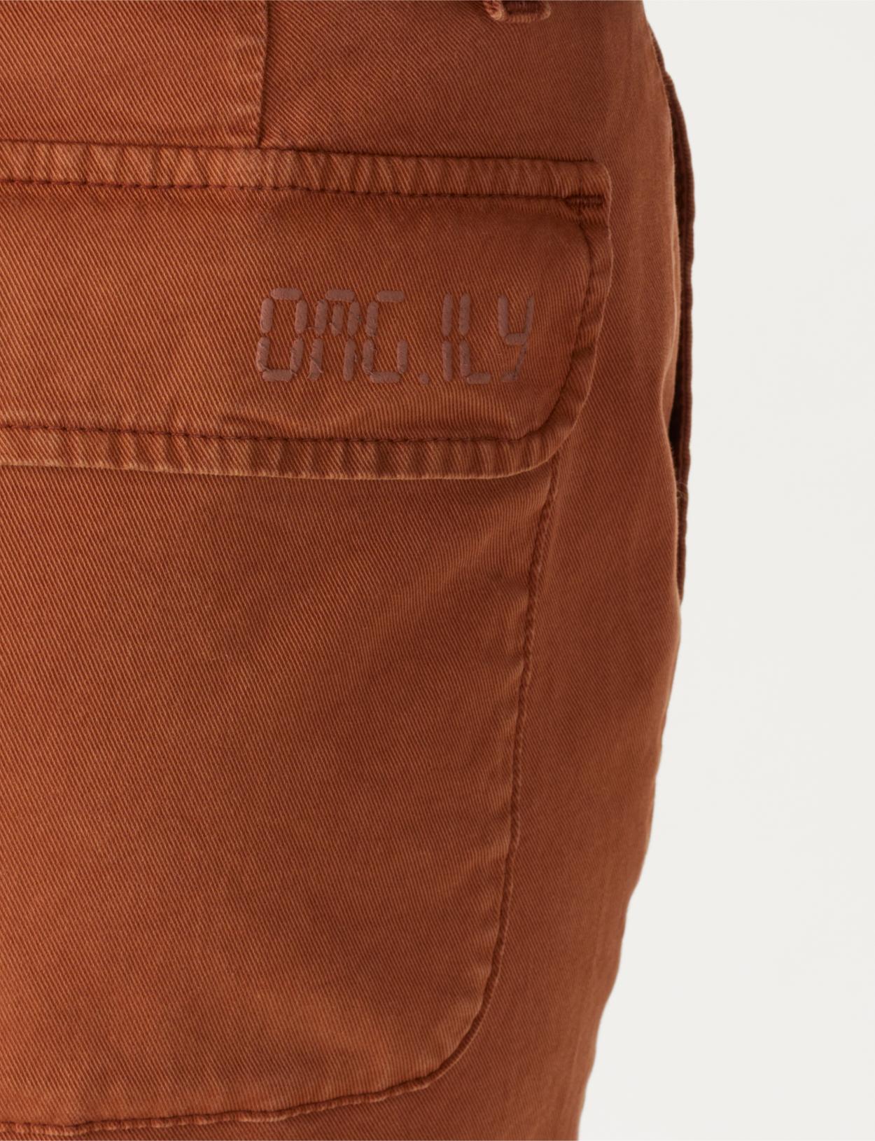 Wide Cotton Pants In Brown - Marron