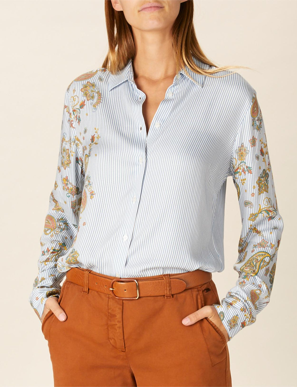 Classic Viscose Shirt In Blue - Bleu