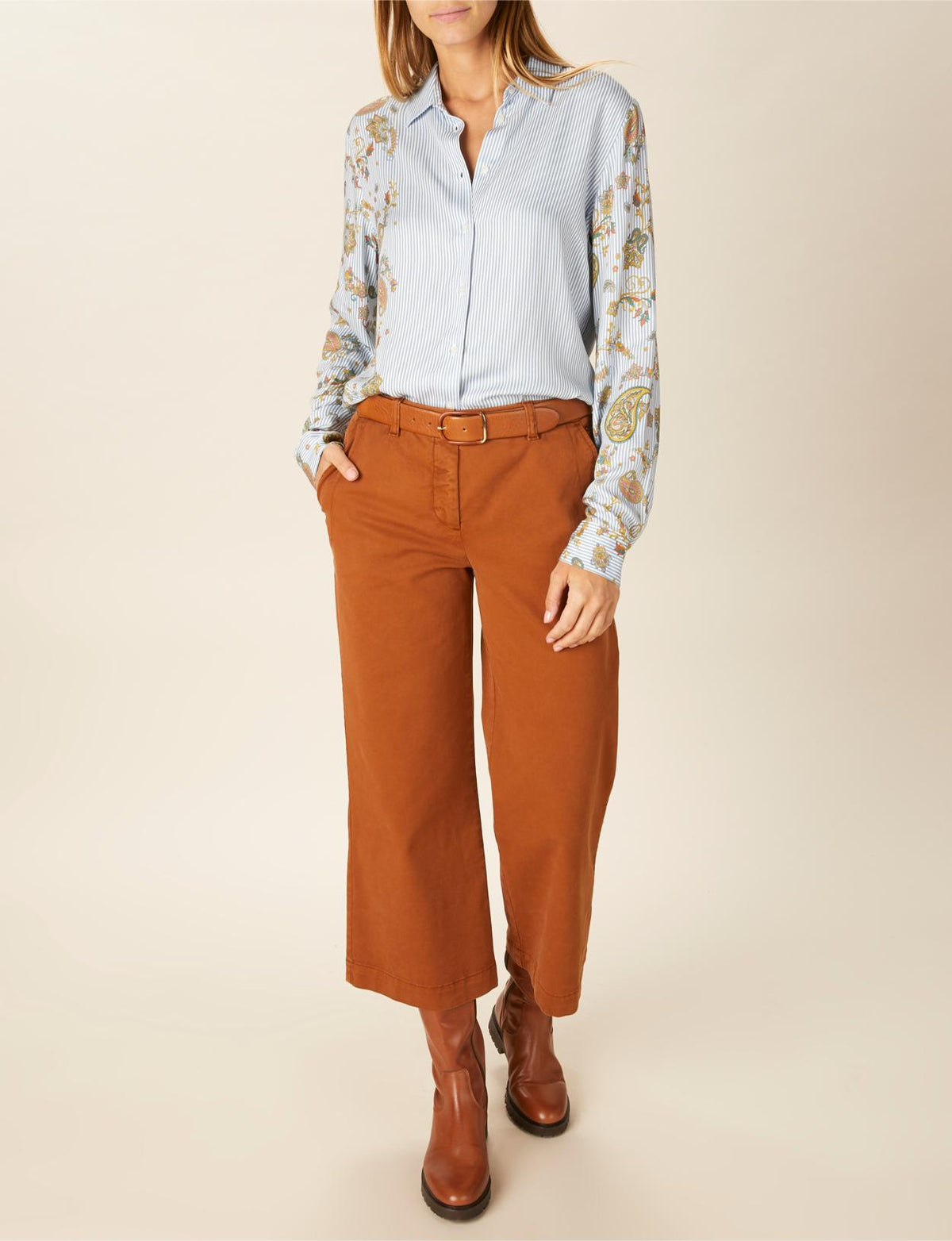 Classic Viscose Shirt In Blue - Bleu