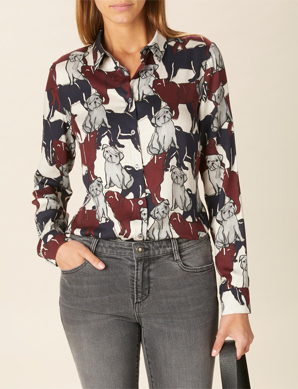Classic Viscose Shirt In Multi - Meervoudig