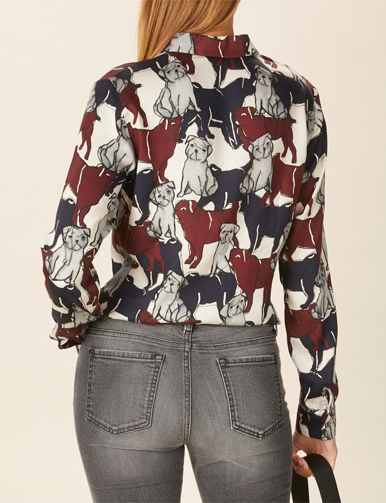 Classic Viscose Shirt In Multi - Meervoudig