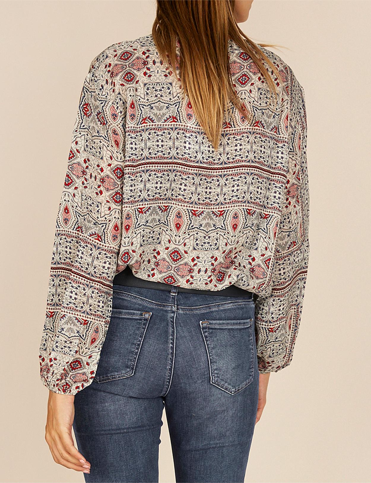 Loose V-Neck Shirt In Red - Rouge