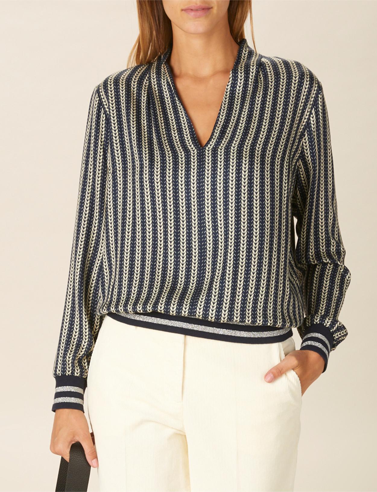 Viscose Popover Shirt In Blue - Blauw