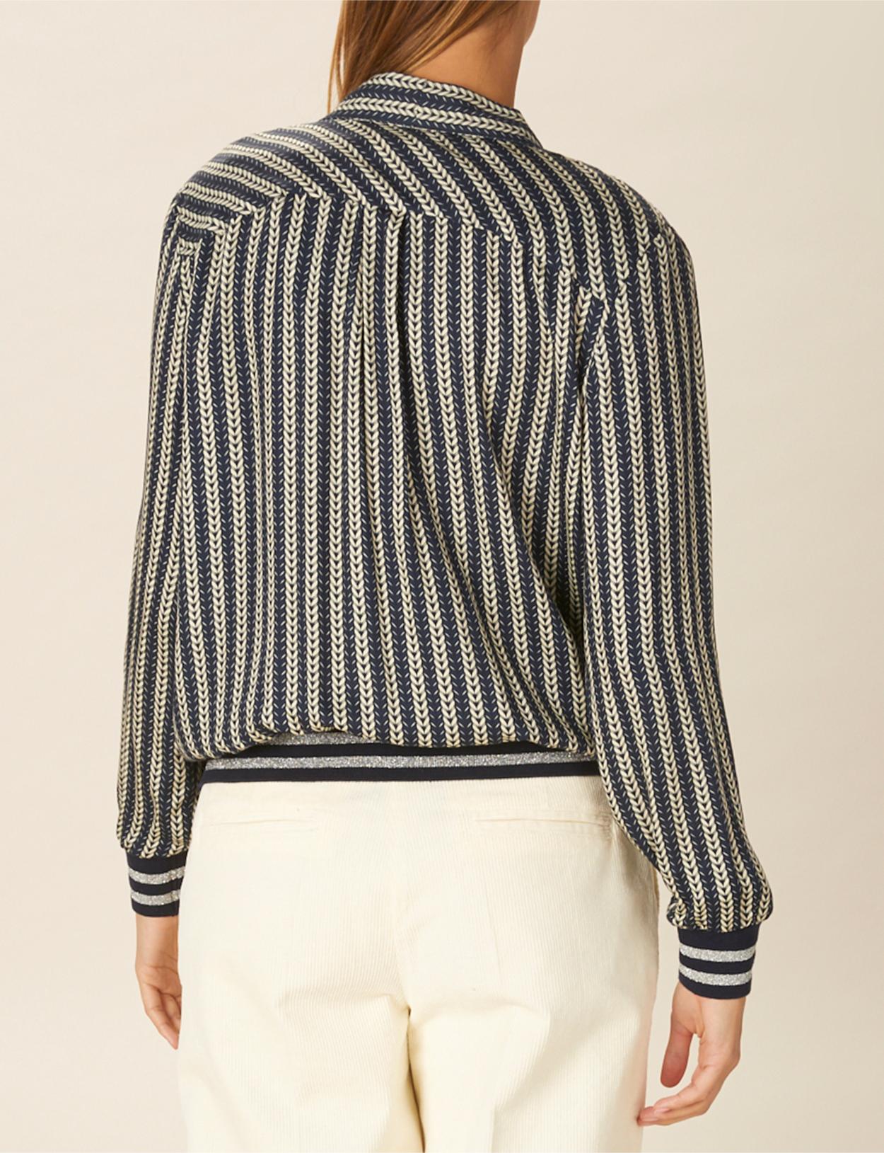 Viscose Popover Shirt In Blue - Blauw