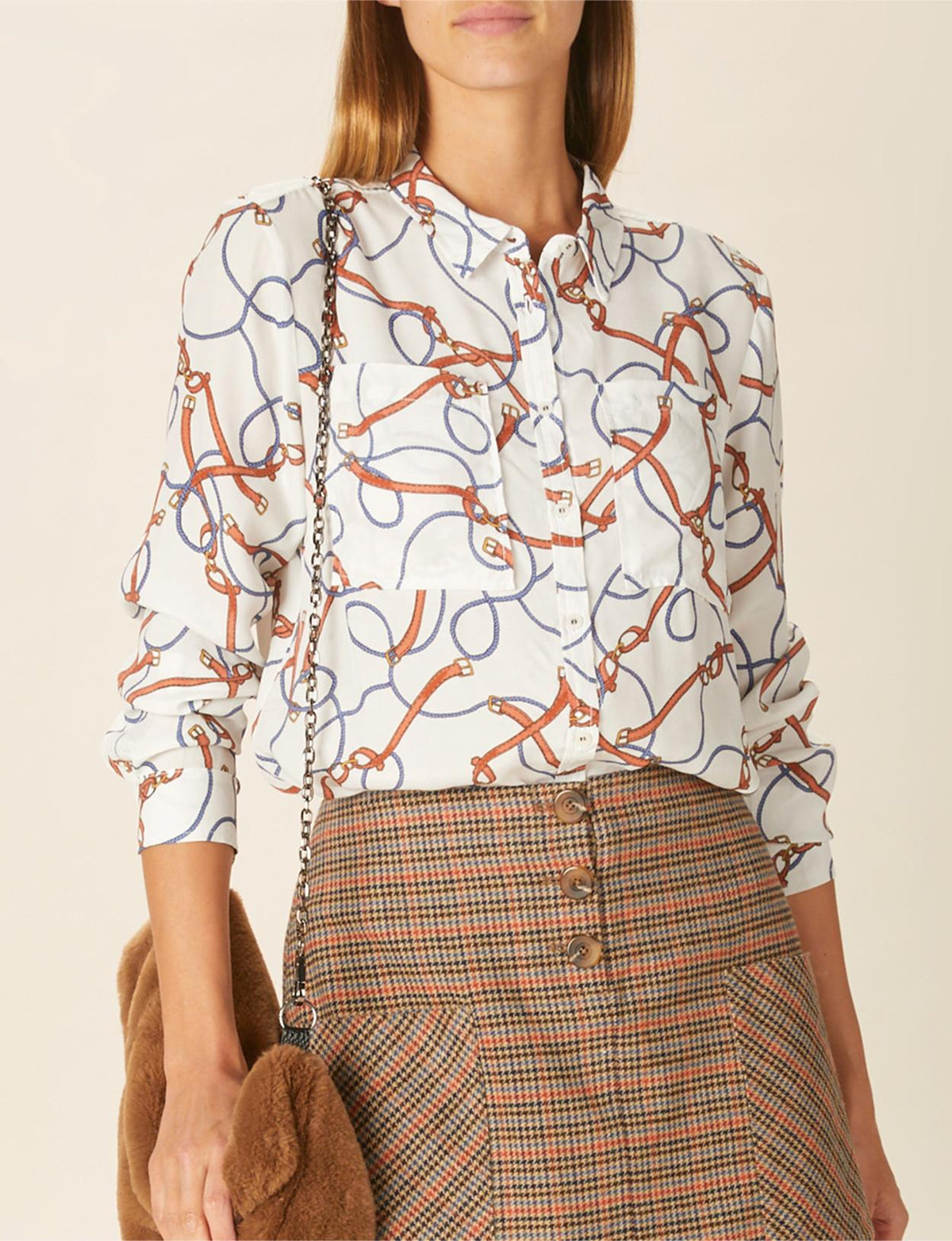 Shirt With Chest Pockets In White - Blanc