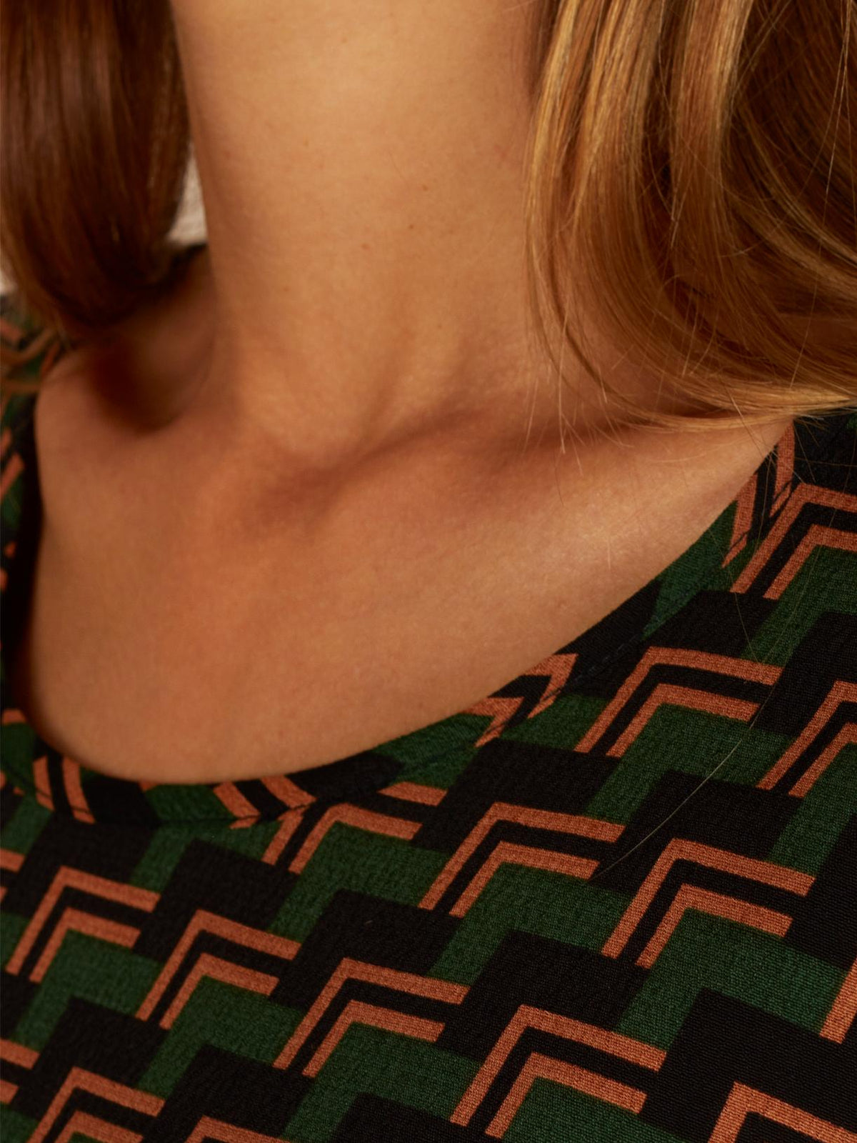 Patterned Popover Shirt In Green - Vert