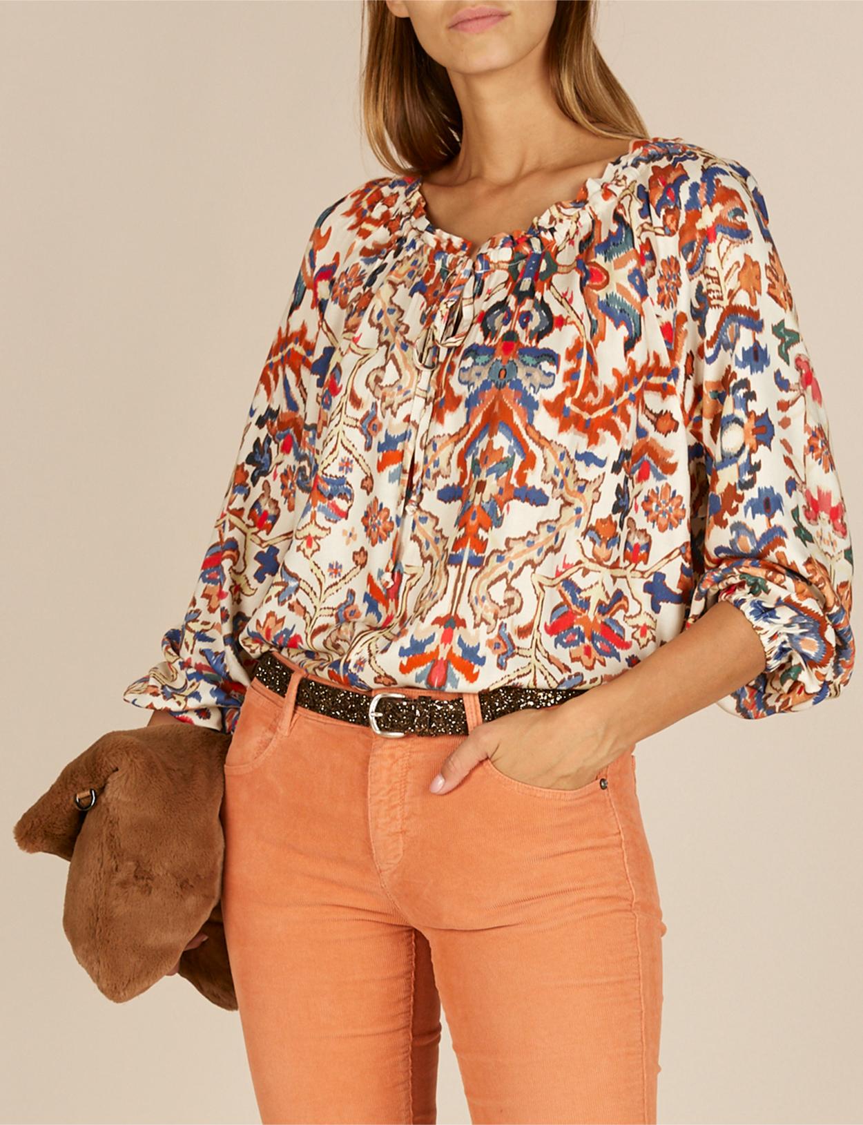 Popover Viscose Shirt In Multi - Meervoudig