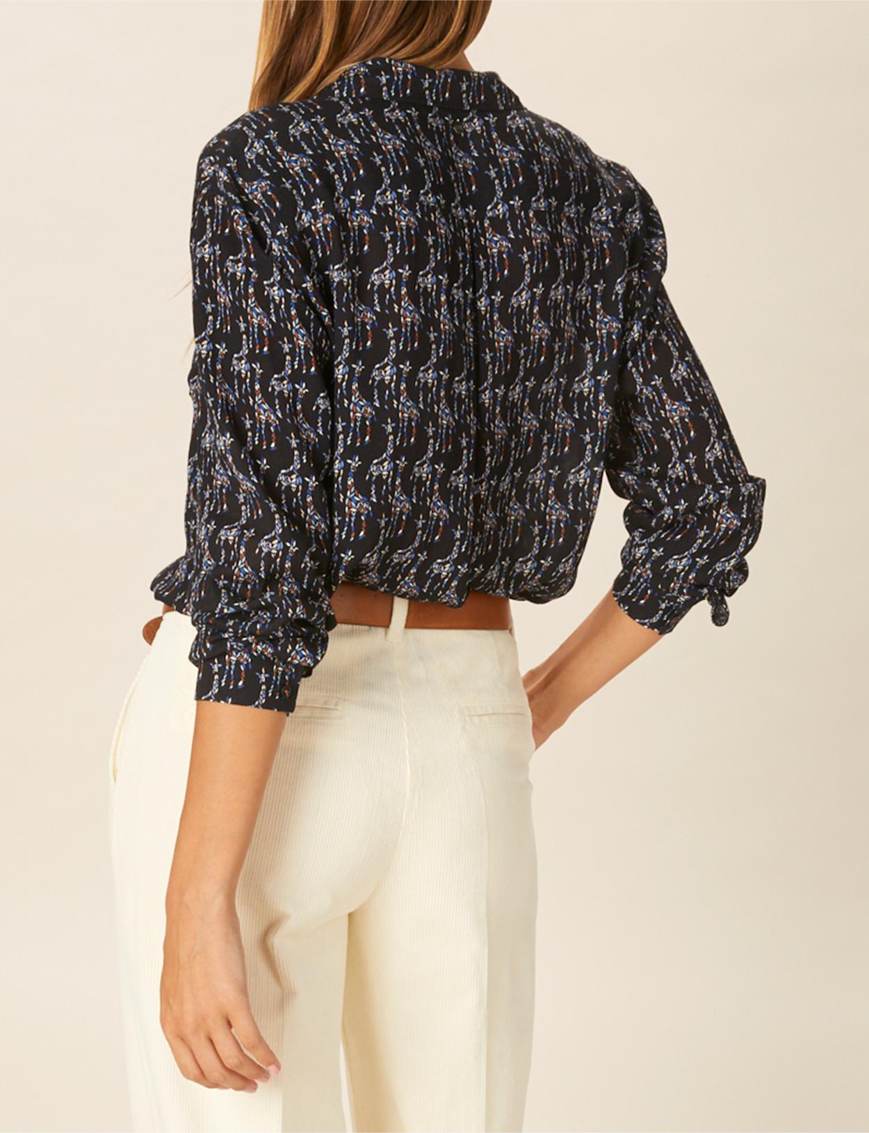 Oversized Shirt With Chest Pocket In Blue - Bleu