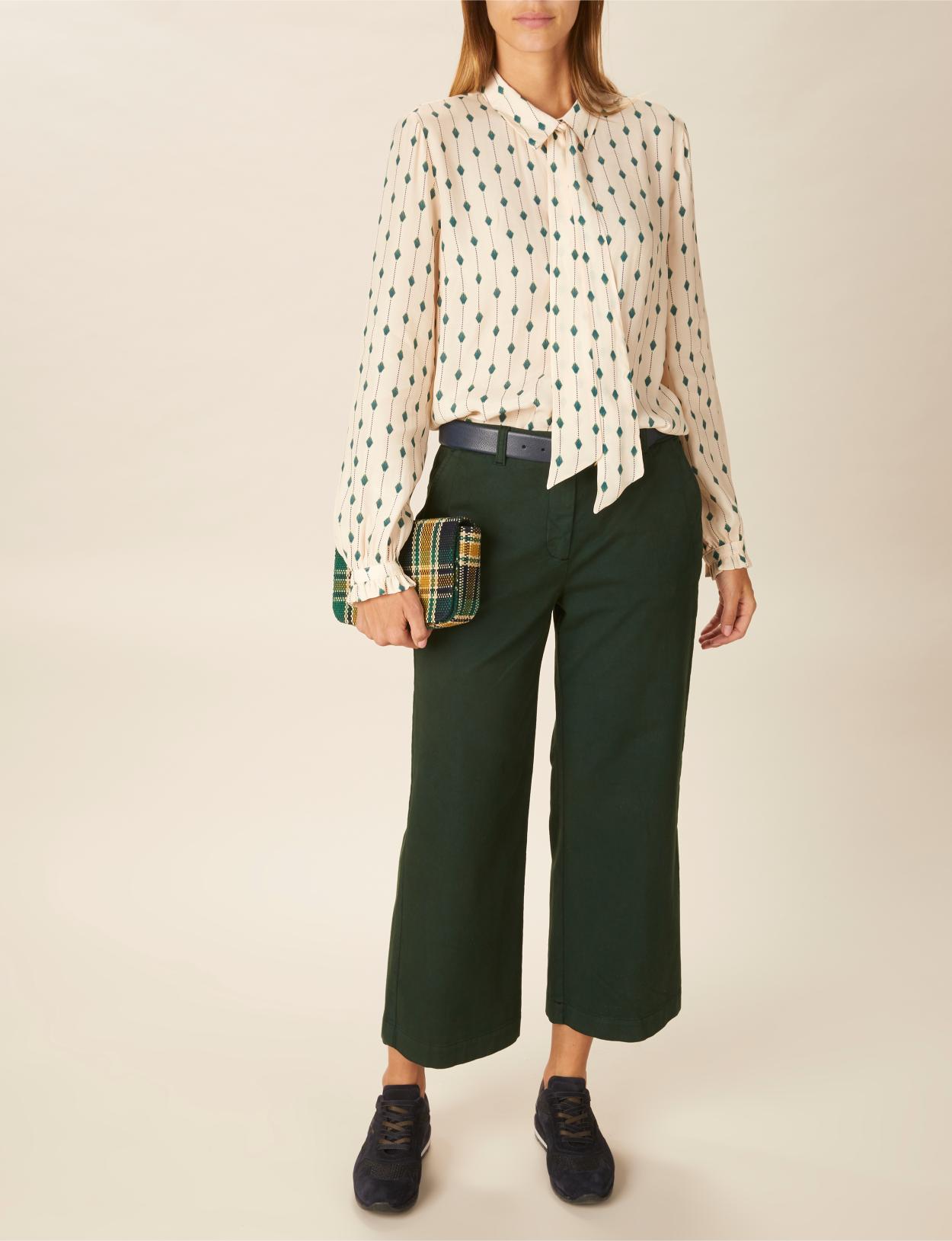 Viscose Tie Shirt In White - Wit