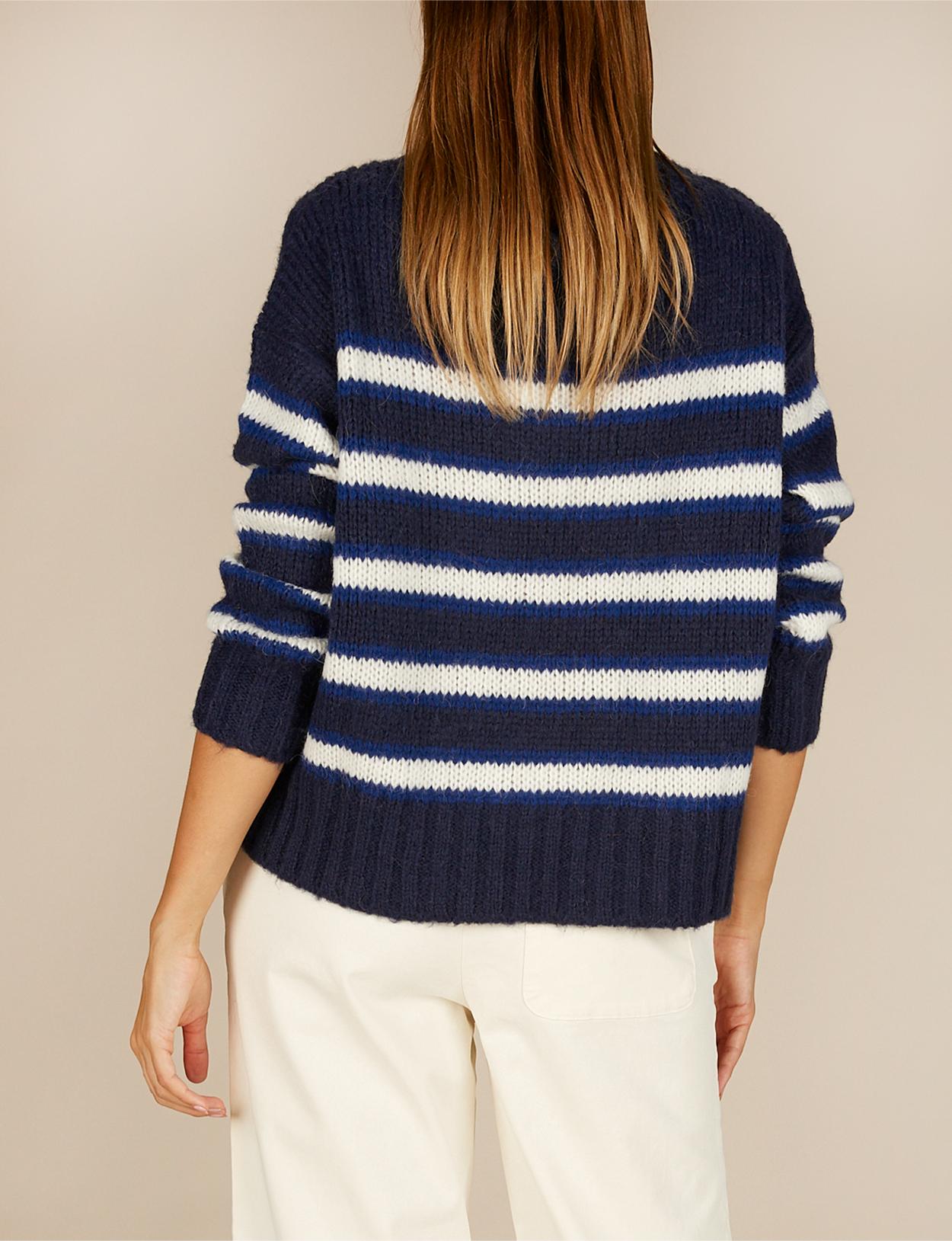 Striped Pullover In Blue - Blauw