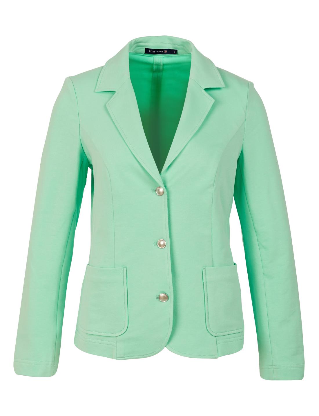 Casual Cotton Blazer In Green - Groen