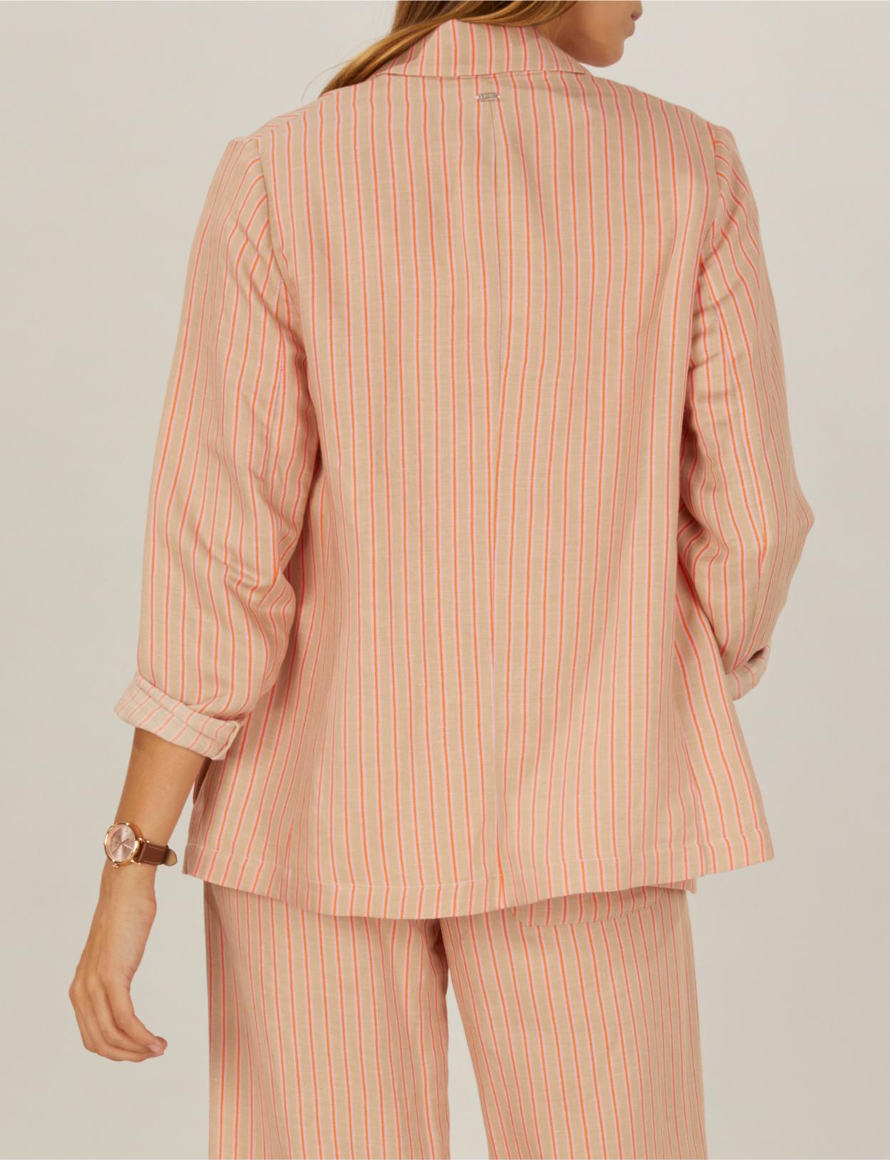 Light Striped Blazer In Brown - Bruin