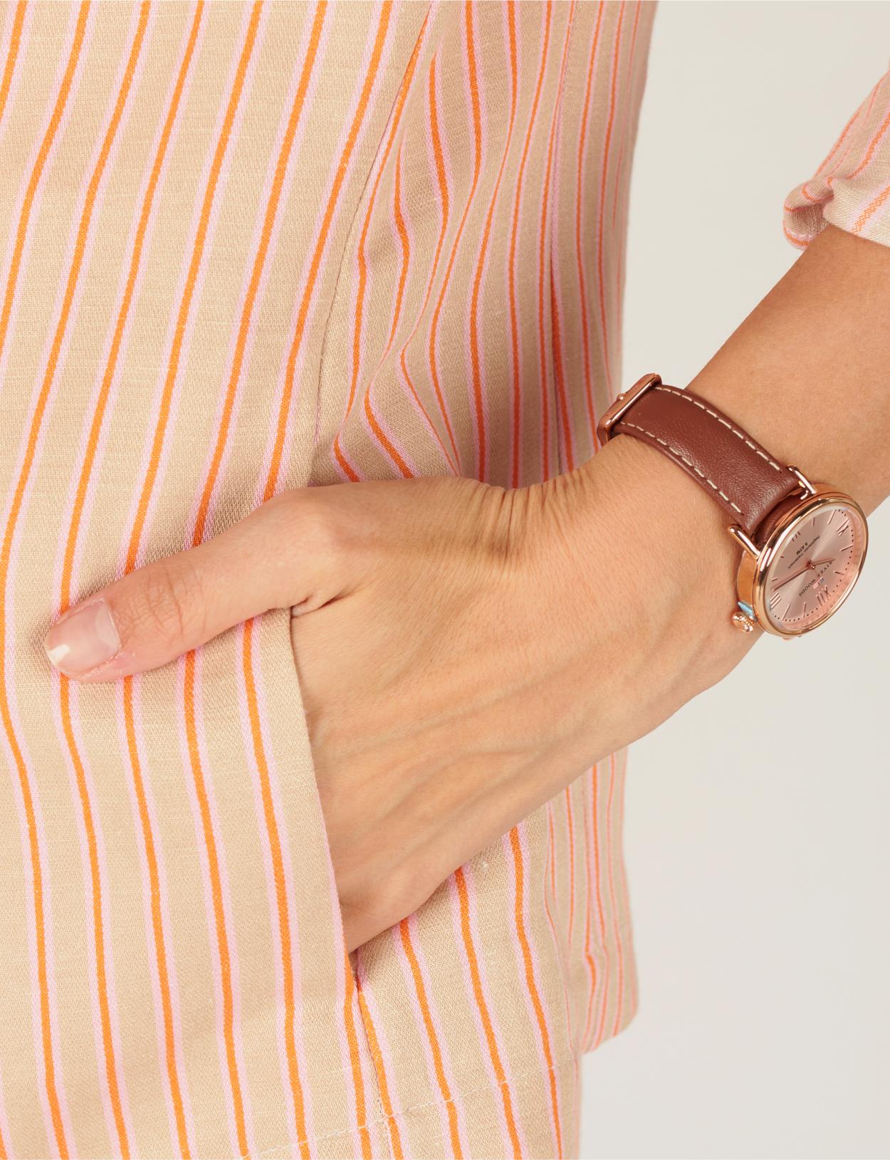 Light Striped Blazer In Brown - Bruin