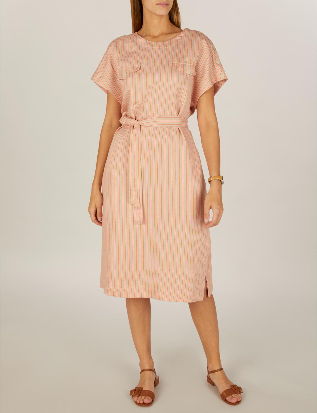 Dress With Shoulder Buttons In Brown - Bruin