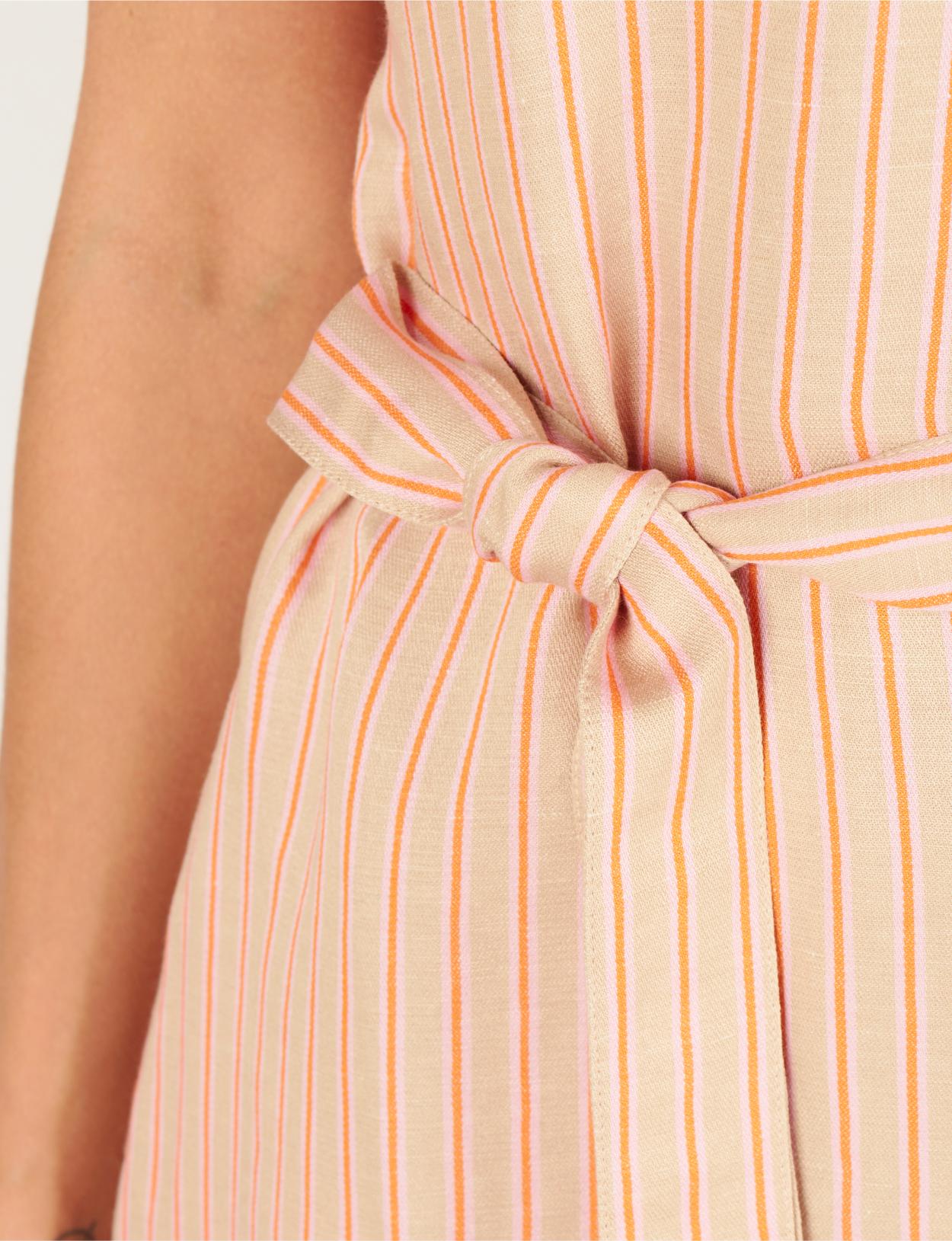 Dress With Shoulder Buttons In Brown - Bruin