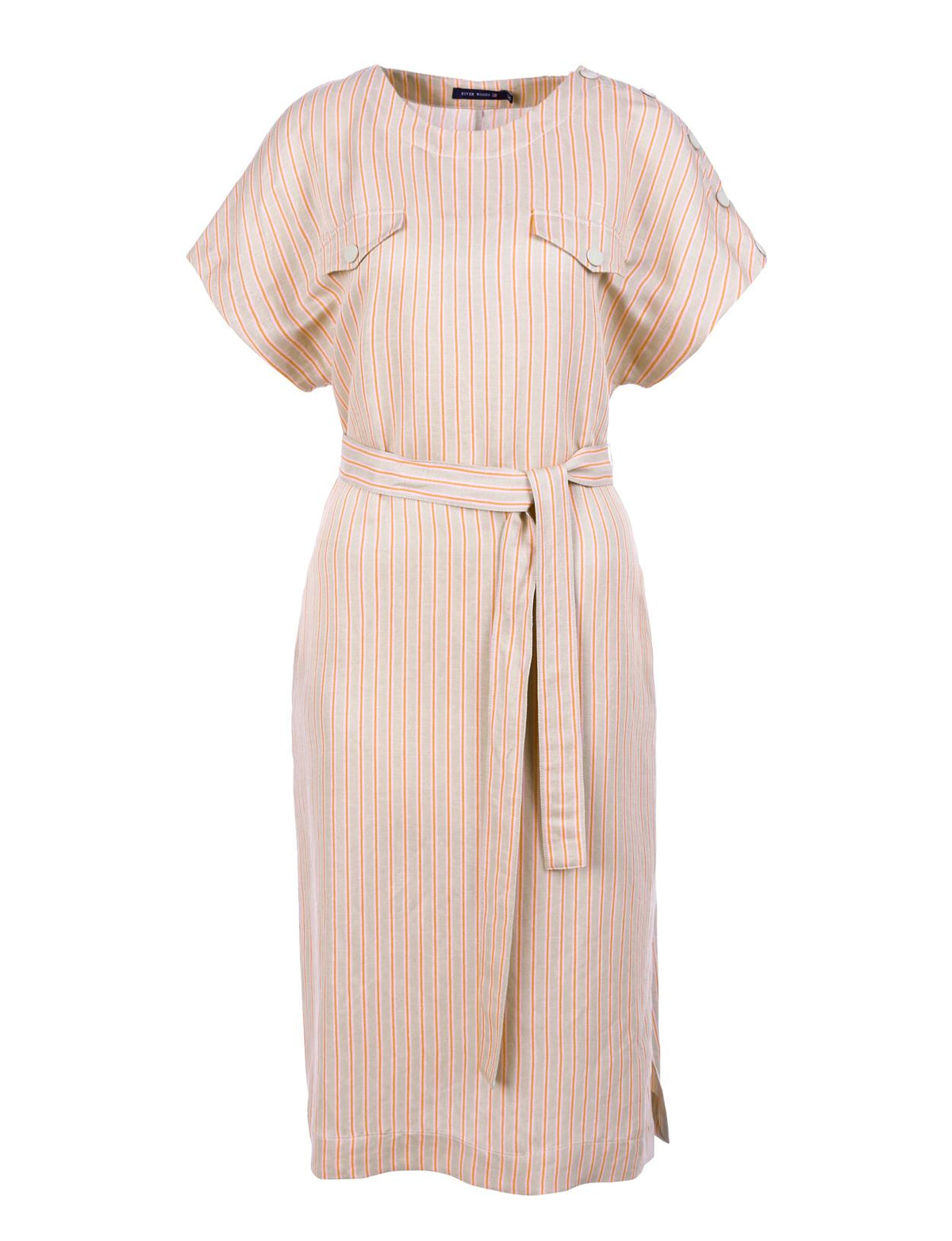 Dress With Shoulder Buttons In Brown - Bruin