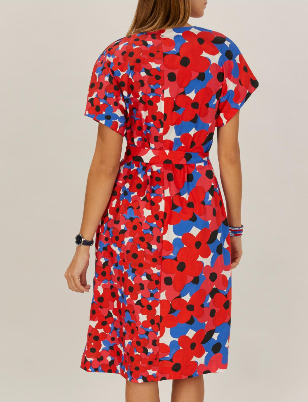 Dress With Shoulder Buttons In Red - Rood