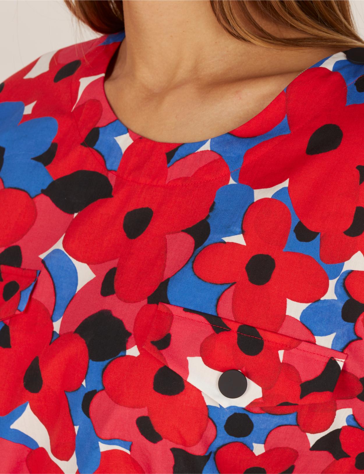 Dress With Shoulder Buttons In Red - Rood