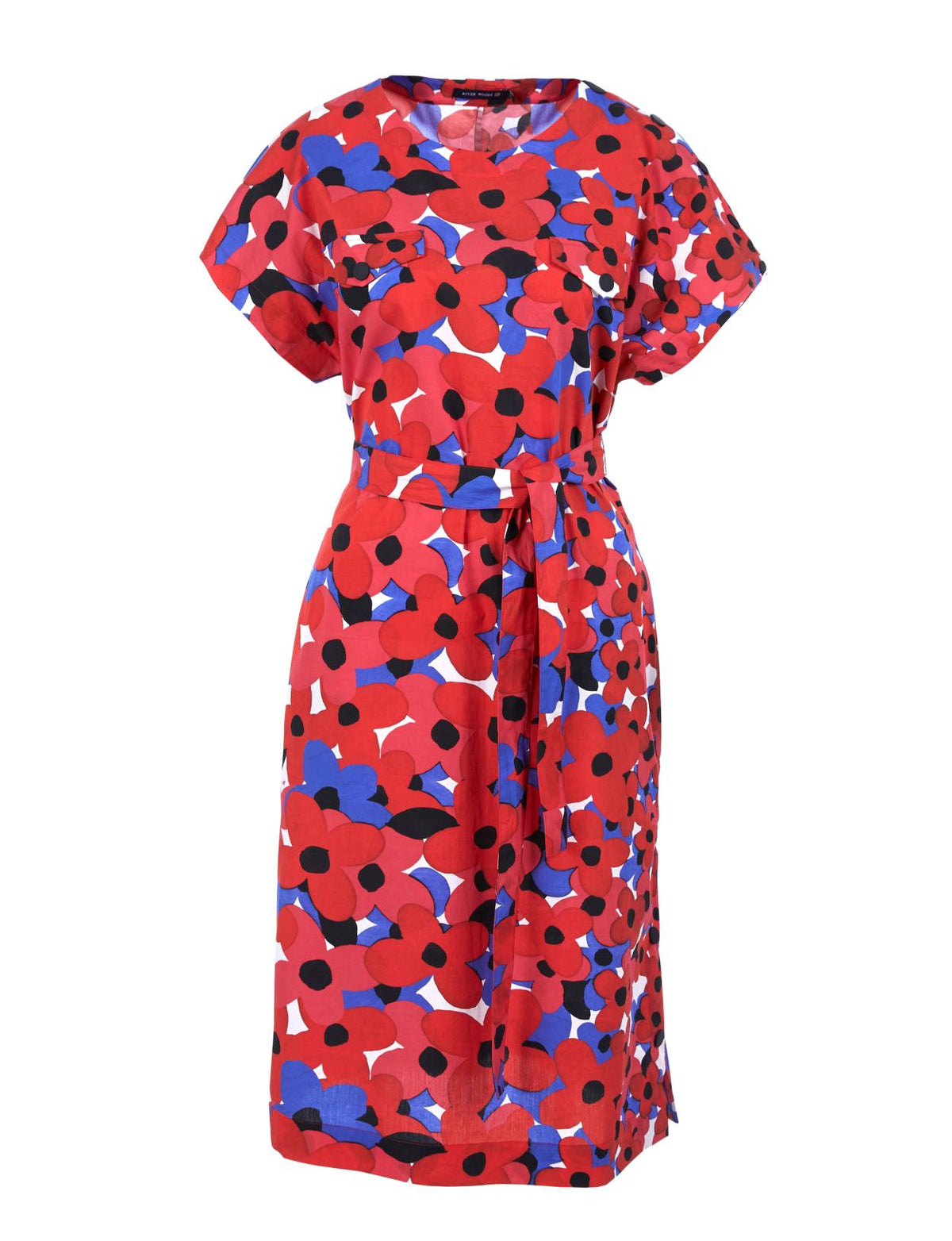 Dress With Shoulder Buttons In Red - Rood